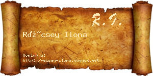 Récsey Ilona névjegykártya