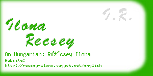 ilona recsey business card